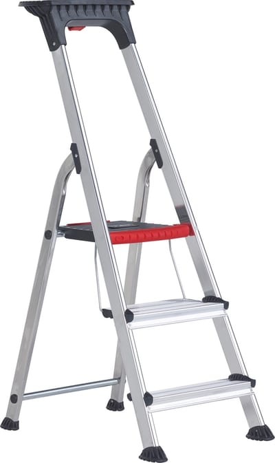 Altrex Double Decker® 3 treeds - Huishoudstrap - Lichtgewicht aluminium - werkhoogte 2,60m - opberghoogte 1,40m
