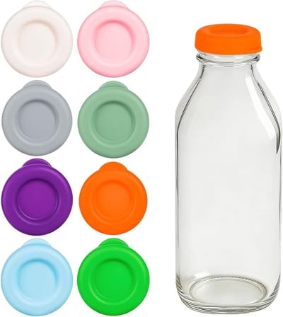 Siliconen deksels voor yoghurtbekers, 8 stuks rekbare universele deksels, herbruikbare en flexibele deksels voor voedselopslag