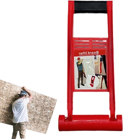 Gipsplaten transportgereedschap - Plaatlifter - Materiaal verplaatsen - Eén hand bediening - 37 cm - Rood