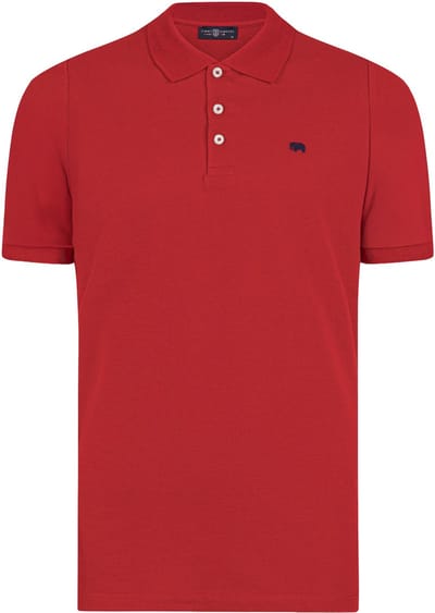 Jimmy Sanders Polo Shirt Korte Mouw Katoenen Pique Heren Rood - L