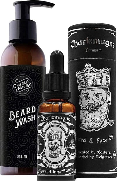 Charlemagne Baardolie voor Mannen – Rivelle | Remy Geur – Premium Baardverzorging, Conditioner & Hydratatie – Arganolie, Jojoba, Ricinusolie – Stopt Baardjeuken, Verzacht Ruw Baardhaar