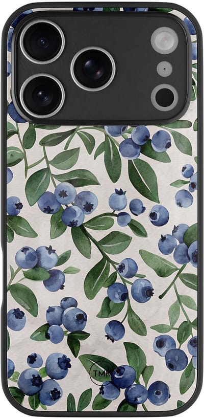 Hoesje geschikt voor Apple iPhone 17 Pro - Blueberries - Multi - TPU luxe case (glossy toplaag) - - Hardcase backcover zwart