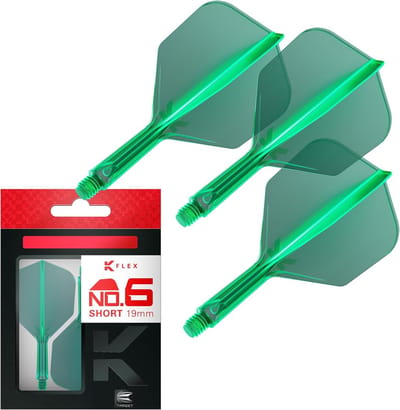 Geïntegreerde Steeltjes en Flights voor Darts, Set van 3, No. 6 Groen