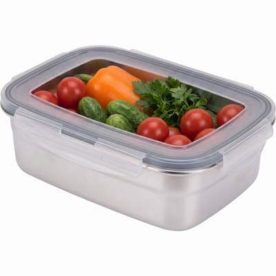Cheqo® Voorraaddoos - Vershoudbakje - RVS - Voedselcontainer - Bewaardoos - Lunchbox - Voedseldoos met Deksel - Lekvrij - Diepvriesbakje - Vershouddoos - Magnetronbakje - Mealprep Bakje - Stapelbare Bewaarbak voor Keuken en Restjes