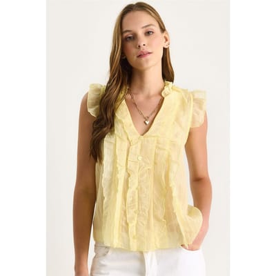 Rimpel Drapé V-hals Blouse