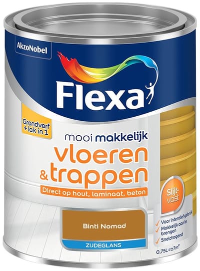 Flexa - Mooi Makkelijk Vloeren & Trappen Zijdeglans - Binti Nomad - Mengverf - 750 Ml
