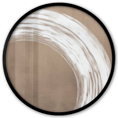 Poster in lijst Rond - Fotolijst 40x40 cm - Posters - Verf - Bruin - Japandi - Ronde posterlijst zwart - Decoratie - Wanddecoratie woonkamer - Muurdecoratie slaapkamer