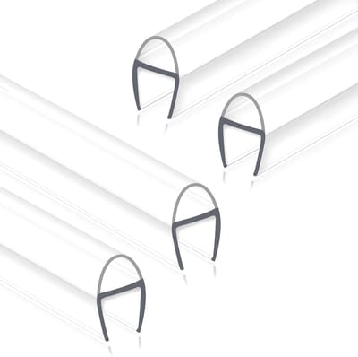 4x 95 cm U-Profiel Afdichtstrip voor Frameloze Douchedeur - Zeer Heldervoor 10mm Glas
