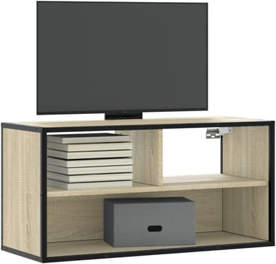 Tv-meubel - Wandkast Dressoir - Media Opslag - Stabiel Metalen Frame - 80x31x395 cm - Sonoma Eiken