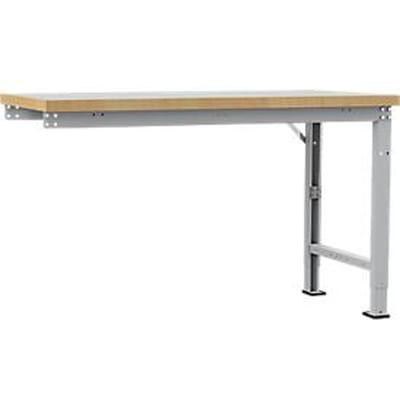 Manuflex aanbouw-werkbank Profi speciaal, tafelblad kunststof, 1500 x 700 mm, aluminium zilver