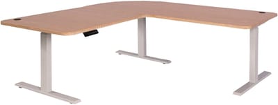 Tafelblad MCW-D40 voor hoekbureau, bureaublad, 90° MVG-gecertificeerd ~ lichtbruin