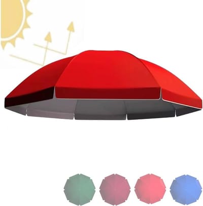 Parasol Vervangdoek - Luifeldoek Tuin - Buiten Ontspannen - Dubbellaags Waterdicht - 300cm 8 Ribben - Rood
