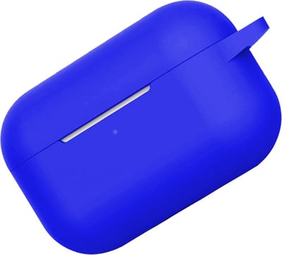 Hoes - Geschikt voor Apple AirPods Pro 2 - Siliconen Hoesje met Clip - Silicone Case Cover - Blauw
