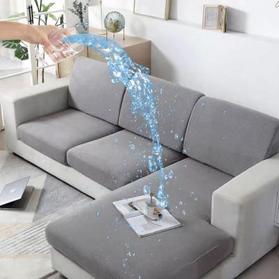 Jacquard waterdichte bankhoezen voor woonkamer Stretch bankstoel hoes Goedkope delicate bankkussenhoezen voor thuishotel Normal Size (S)-1pc lichtgrijze kleur