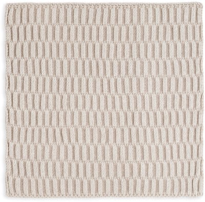 Knit Factory Vaatdoek Block - Gebreide vaatdoek gemaakt van 50% Katoen en 50% acryl - Vaatwasdoek - 1 stuk - Ecru/Linnen - Bruin - 27x27 cm