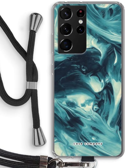 Case Company® - Hoesje met koord geschikt voor Samsung Galaxy S21 Ultra hoesje met Koord - Dreaming About Whales - Telefoonhoesje met Zwart Koord - Bescherming aan alle Kanten en Over de Schermrand