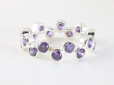 Zware zilveren ring met amethist - maat 16.5