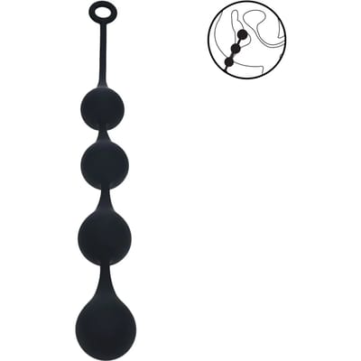 Siliconen Waterdruppel Anale Ballen - XL - 50mm - Zwart
