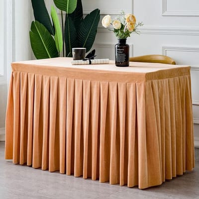 Fluwelen tafelkleed Rechthoekige conferentie-expositietafelhoes Wit / Zwarte tafelrok voor bruiloft, evenement, feest, bureaudecoratie 100x40x75cm