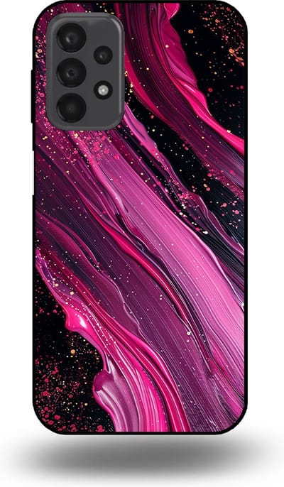 Smartphonica Telefoonhoesje geschikt voor Samsung Galaxy A23 5G met marmer opdruk - TPU backcover case marble design - Paars Roze geschikt voor Samsung Galaxy A23 5G