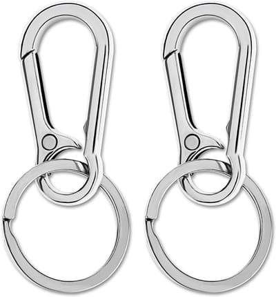 Sleutelhanger met Carabiner Clip - 2 Stuks - Metaal - Organiseer uw sleutels en tas - ShopVlot
