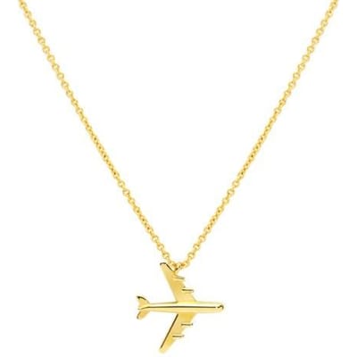 925 Sterling Zilveren Vliegtuig Hanger Kettingen Voor Vrouwen Meisjes Verjaardagscadeau Vliegtuig Ketting Choker Ketting Fijne Sieraden beige