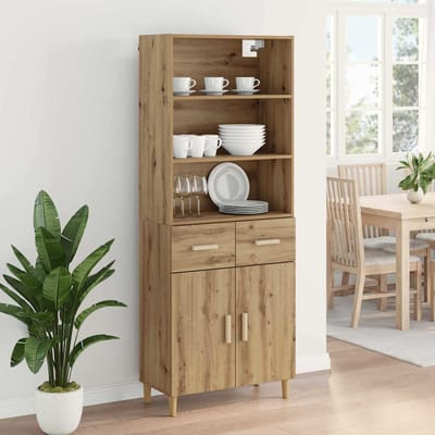 vidaXL - Highboard - Artisan - Eiken - 69,5 - x - 34 - x - 180 - cm - Bewerkt - hout