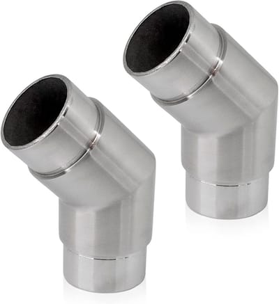 Hoekboog Buisverbinder - Steekfitting Hoek - Leuning Monteren - Roestvrij Staal V2A - Ø 337 mm 2 Stuks - Zilverkleurig