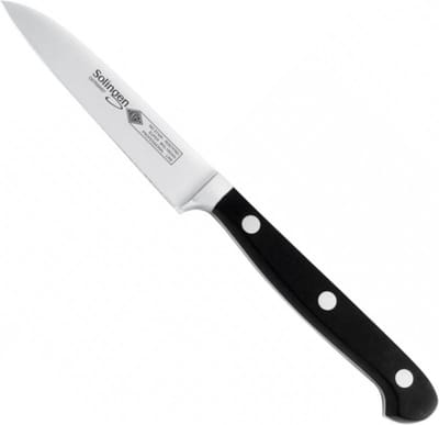 Eikaso Solingen Schilmes 9 cm – Roestvrij Staal – Ergonomisch Zwart Handvat