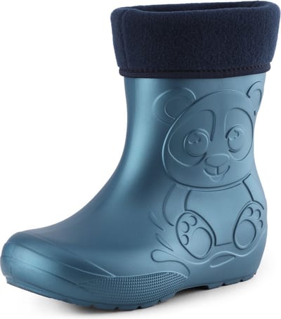 Ladeheid Kinder Regenlaarzen - Thermo Rubberlaarzen Vederlicht - EVA - LA-CA-PandaWinter - Metallic Blauw-2 - 28/29