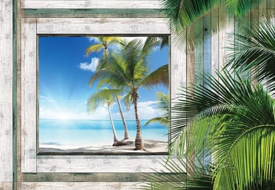 Fotobehang Beach Tropical View | XL - 208cm x 146cm | 130g/m2 Vlies
