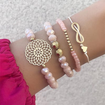 Sorprese Armband - Mystic - Roze - Armband Dames - 4-Delige Armbanden - Cadeau - Model T
