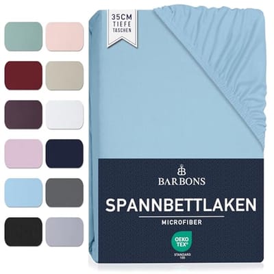 Hoeslaken 180 x 200 cm - Oeko-Tex Gecertificeerd Geborsteld Polyester Microvezel Lichte Kleur