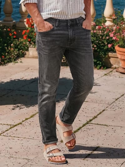 LERROS Baxter Relaxed Fit Jeans – Comfortabele stretch 5-pocket denim , Maat: W30_L30 , Kleur: BLACK USED WASH , 99% katoen, 1% elastaan