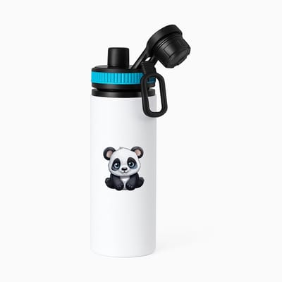 Hacebo® - Pandabeer waterfles met draaidop blauw - Panda - Dieren liefhebbers - Beren - dierentuin - dieren - water fles - 850ML