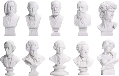 10 Stuks Miniatuur Klassieke Componisten Bustes voor Poppenhuis en Bureaudecoratie
