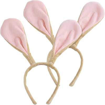 Set van 2 Pluche Haarbanden met Konijnenoren in Camel voor Paasoutfits, Carnaval en Feestjes, Perfecte Accessoires voor Kinderen