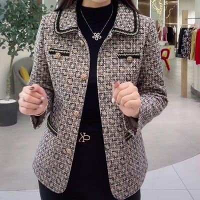 Petit Manteau Parfumé Coupe Ample pour l'Automne Femme Style Western Mis à Jour Manteau Cache-Ventre Rajeunissant pour Mères d'Âge Moyen Manteau en Laine 5XL gray