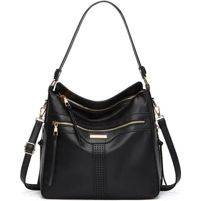 Europese en Amerikaanse Dames Tas van Zacht Leer Nieuwe Veelzijdige Moedertas van Zacht Leer Veelzijdige Grote Capaciteit Enkele Schouder Crossbody Tas black