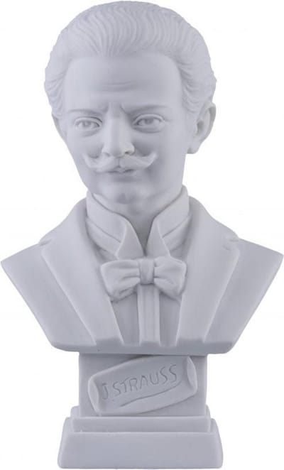 Music Gifts - Albast borstbeeld Strauss - 11 cm