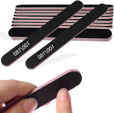 Professionele Vijl voor Nagels - Set van 10 Stuks, 100/180 Grit, Perfect voor Manicure en Pedicure