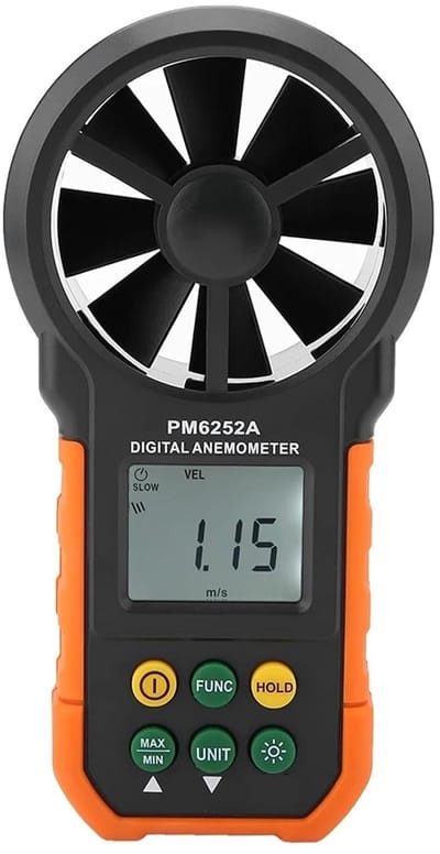 Digitale Windmeter - Windsnelheidsmeter Volume U-meter - Buitenactiviteiten Meten - Groot LCD Scherm - 19 x 11 x 6 cm
