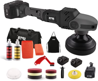 Accu Polijstmachine - Boormachine Polijstset - Auto Poetsen - 7 Snelheden Instelbaar - 10 cm Schijf - Zwart