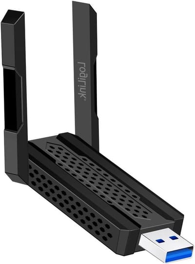 Wi-Fi 6E USB Adapter - Draadloze Netwerkkaart - Snel Internet - Wi-Fi 6E Band - 1201 Mbit/s - Zwart