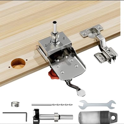 Boormal - Scharnier - Kozijn Boormal voor Haken 35mm - Met Diepte instelling & Wolfraam Boor - Voor Keukenkasten & Deuren - Inclusief Accessoires & Opslagdoos - Voor Montage & Renovatie