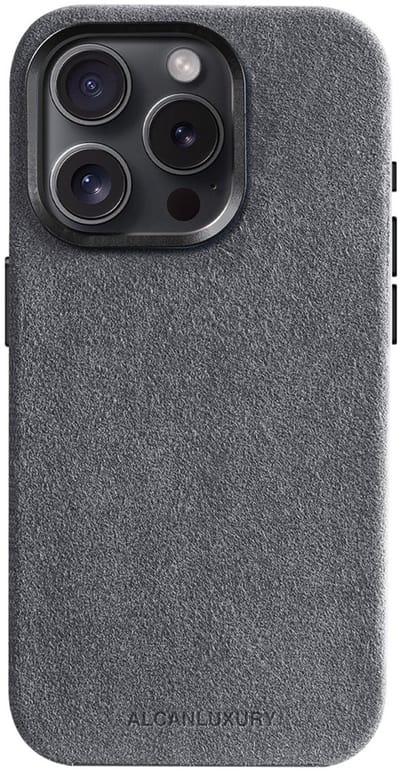 Alcanluxury Alcantara telefoonhoesje geschikt voor Apple iPhone 15 Pro - Nardo Grey