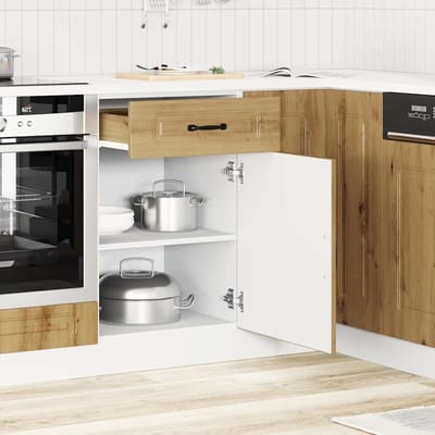 vidaXL - Onderkast - Kalmar - bewerkt - hout - artisanaal - eikenkleur