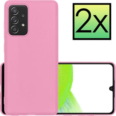 Hoesje - 2 Stuks - Geschikt voor Samsung Galaxy A33 - Sterk & Shockproof - Case Siliconen - Back Cover - Telefoon Hoes - Lichtroze