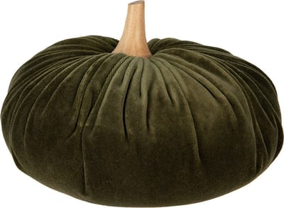 Clayre & Eef Decoratie Pompoen Ø 25x16 cm Groen Polyester Herfst decoratie