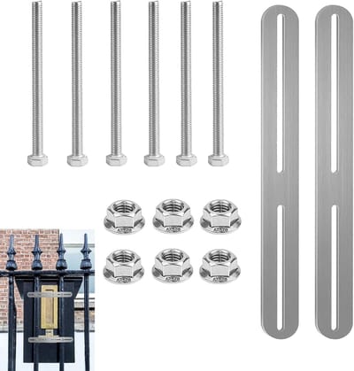 Set van 2 Buitenbrievenbussen van RVS met Montagekit voor Schutting, 36 x 24 mm Bevestiging en Brush Montage Accessoires